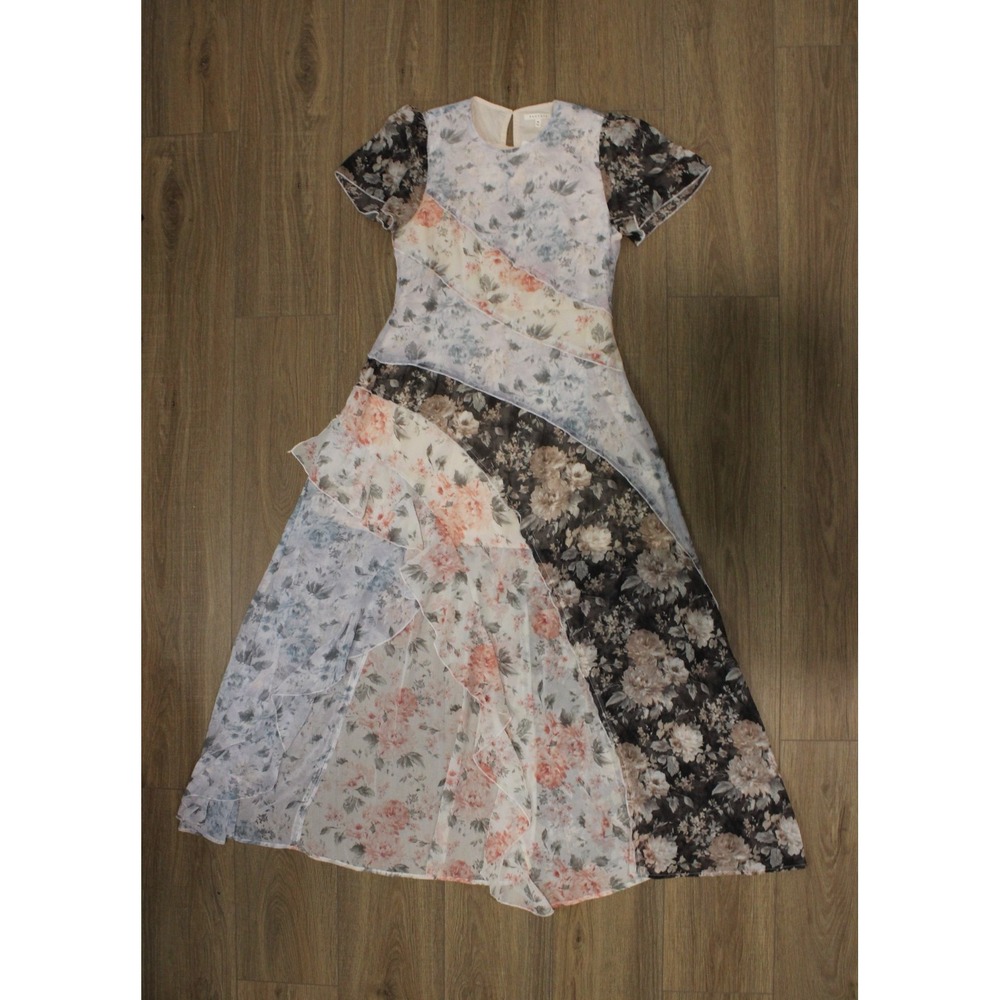 Womens Multi Floral Print Mix Maxi‎ Dress Baevely dress Size M